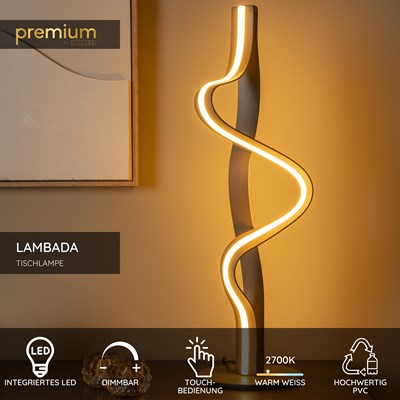 Lucide LAMBADA - Tischlampe - LED Dim. - 1x19W 2700K - Champagner Farbe - Premium